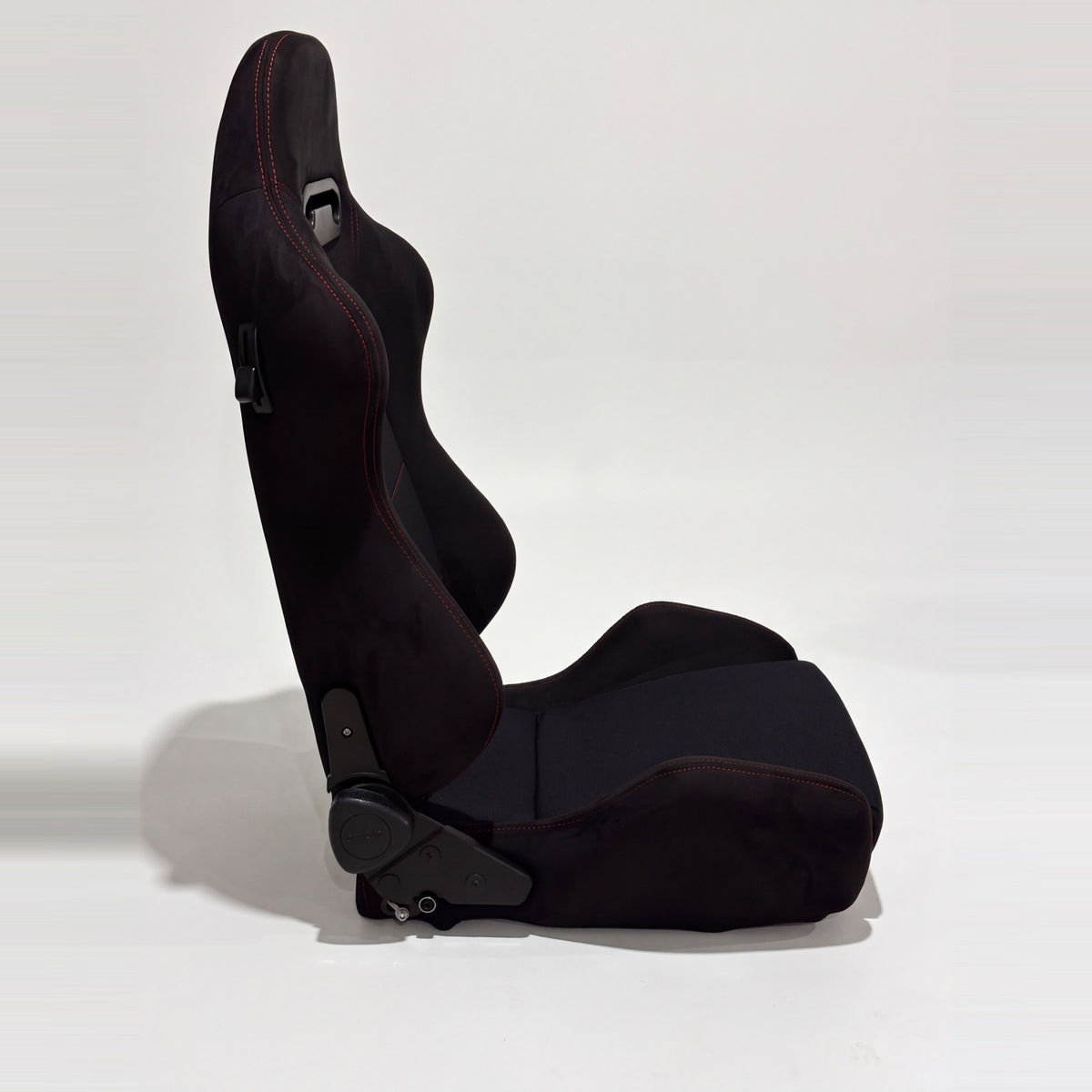 SR3 style bucket seat black red stitch
