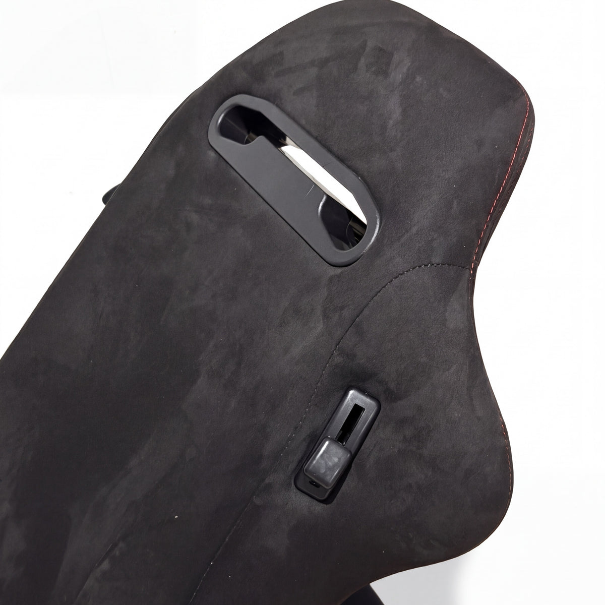 SR3 style bucket seat black red stitch detail