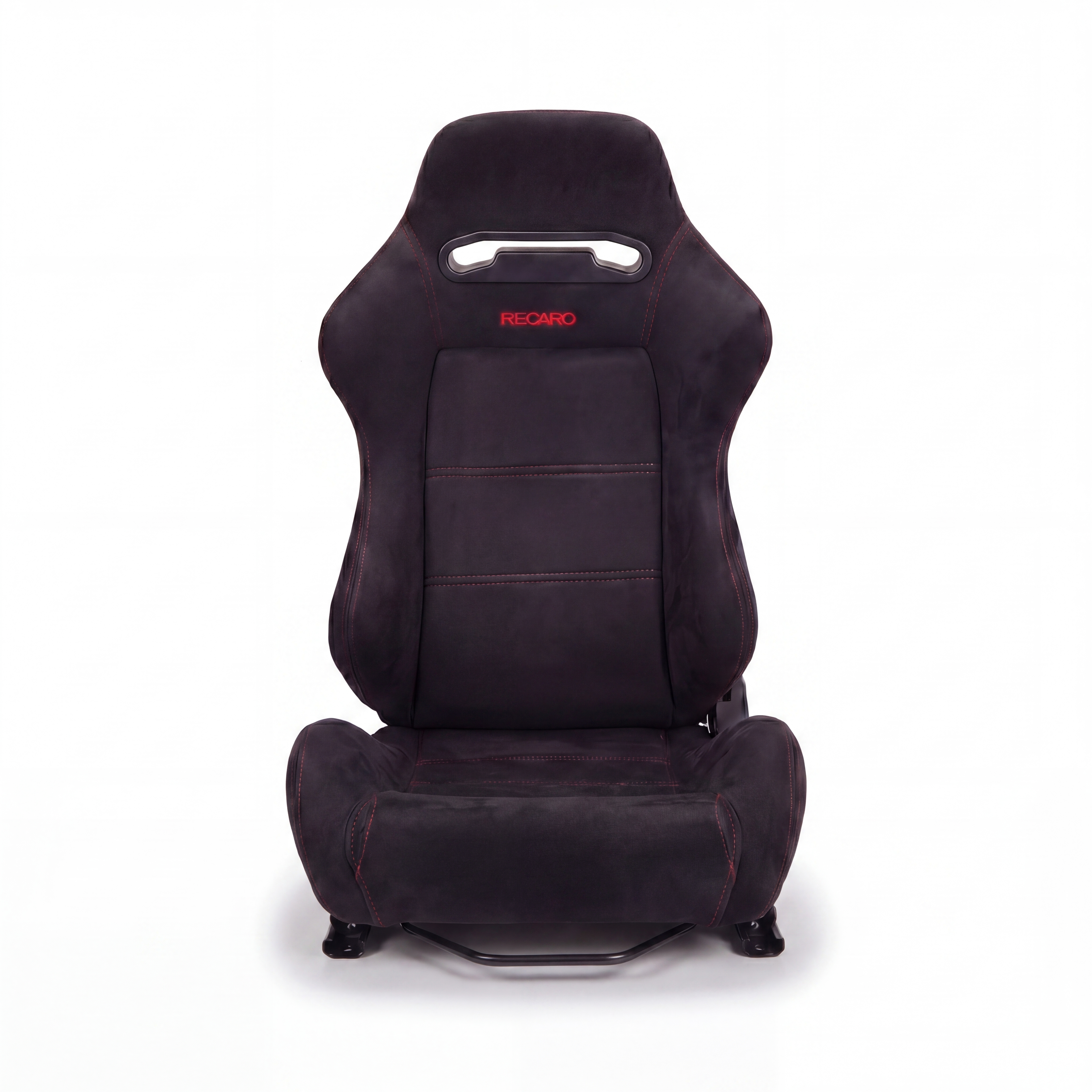 RECARO SR3 STYLE SEAT - BLACK RED STITCH (PAIR)