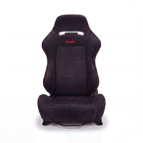 RECARO SR3 STYLE SEAT - BLACK RED STITCH (PAIR)