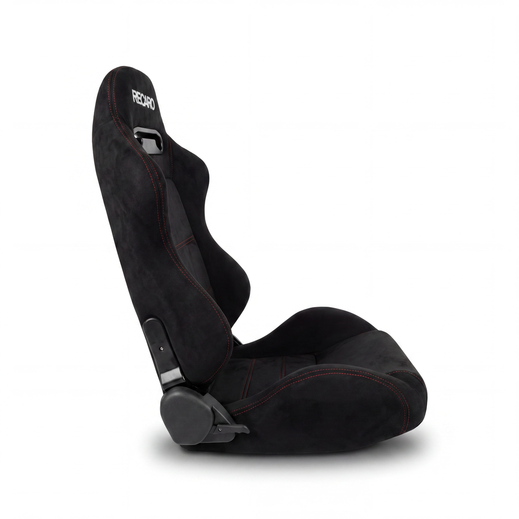 Recaro SR3 Style - Black Red Stitch (Pair)